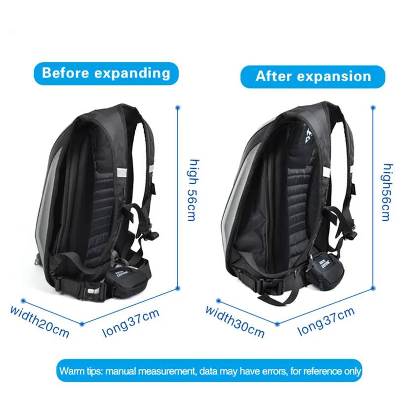 

Waterproof Carbon Fiber Motorcycle Backpack Hard Shell Motorcycle Bag Luggage Motorbike Helmet Bags Zaino Moto 30-48L For Yamaha
