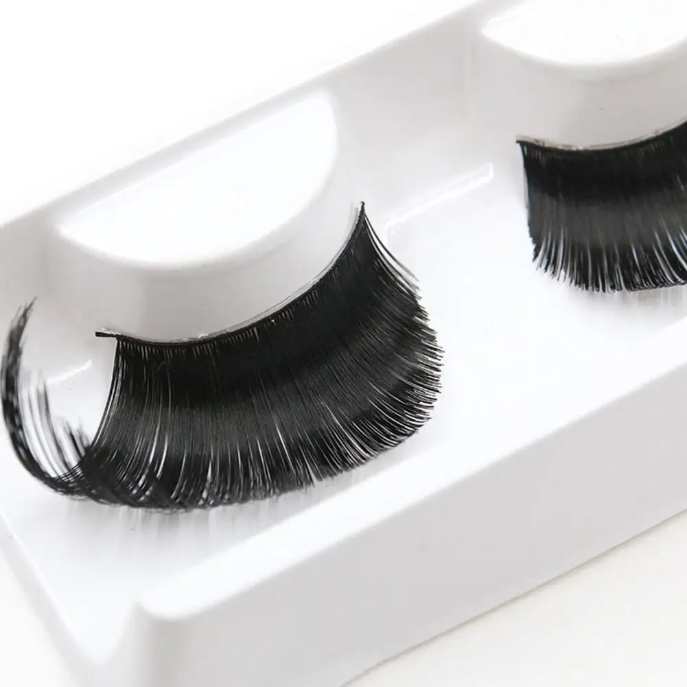

1 Pair Black Feathers False Eyelashes Soft Feathers Fashion Makeup Stage Art Exaggerated Catwalk Eyelashes Lashes Fake W5G4