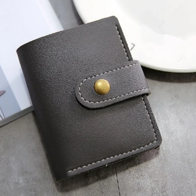 dark grey Модные женские бумажники ярких цветов, короткие кожаные бумажники в горошек на молнии, маленький кошелек, сумочка с отделением для карт для девушек и женщин - Цвет: dark grey