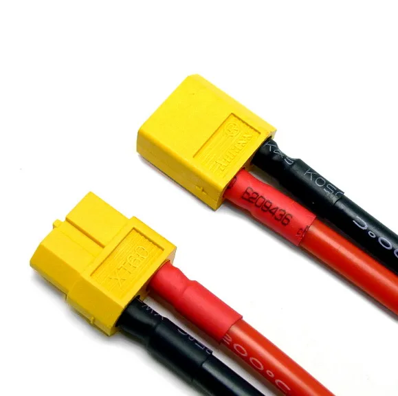 Разъем XT60 мама/папа с корпусом силиконовый провод 10 см 14AWG