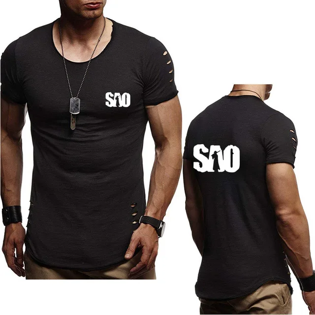 New 2020 Summer Men T-Shirt for Anime Sword Art Online SAO printing Mens Short Sleeve Fashion Casual Cotton male E | Автомобили и
