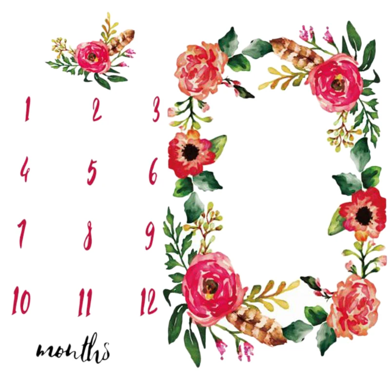 Baby Milestone Blanket Photography Backdrop Newborn Girl Personalized Growth Memory Photo Prop | Мать и ребенок