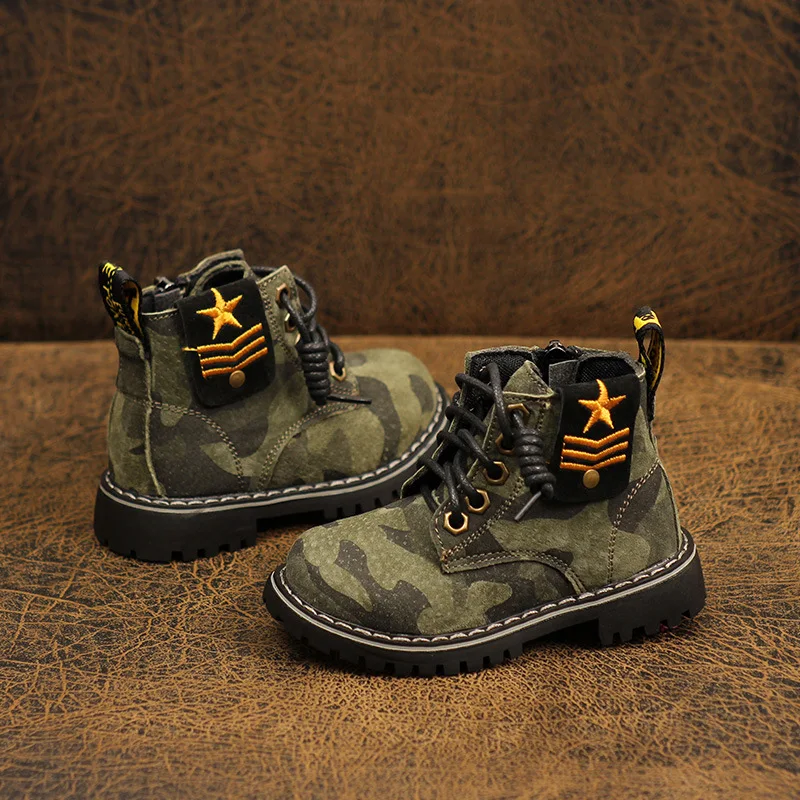 Детские Ботинки Martin детская обувь новинка зимы 2020 Кожаные Модные для мальчиков и