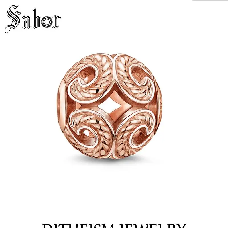 Женские бусины сделай сам роза Φ 2020 новые ювелирные изделия серебряного цвета