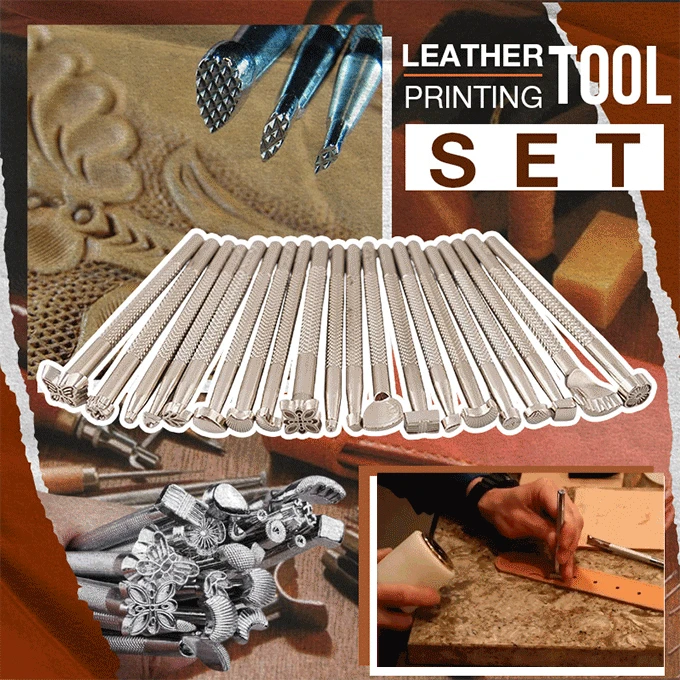 Лонбор®Набор инструментов для печати на коже, инструменты для резьбы по коже, сделай сам, искусственная кожа, набор печатных марок, шаблоны