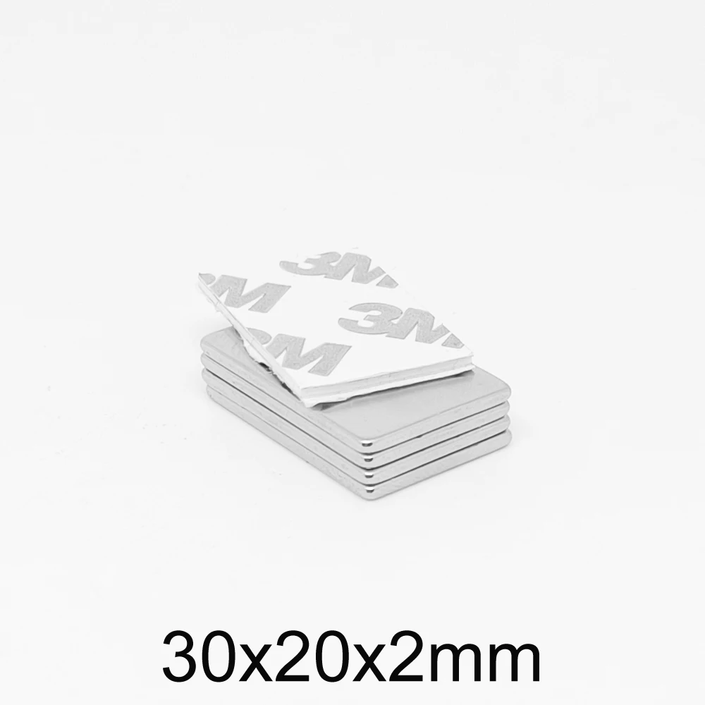 

2/5/10/20/30/50PCS 30X20X2mm Quadrate Rare Earth Neodymium Magnet With 3M Self - Adhesive 30*20*2 Strong Powerful Magnet 30x20x2