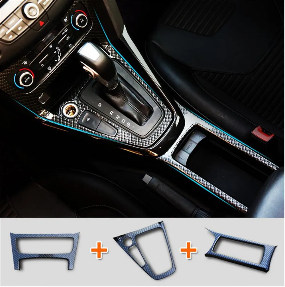 Car Styling Accessories Gear Panel Water Cup Holder Trim Decorative Sticker For Ford Focus 3 mk3 Sedan Hatchback
