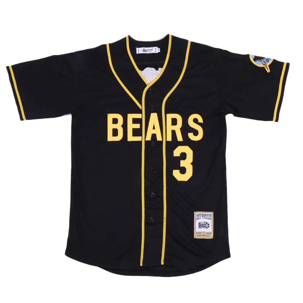 Трикотажные бейсбольные Джерси с медведем 3 цвета черный стежок высокое качество