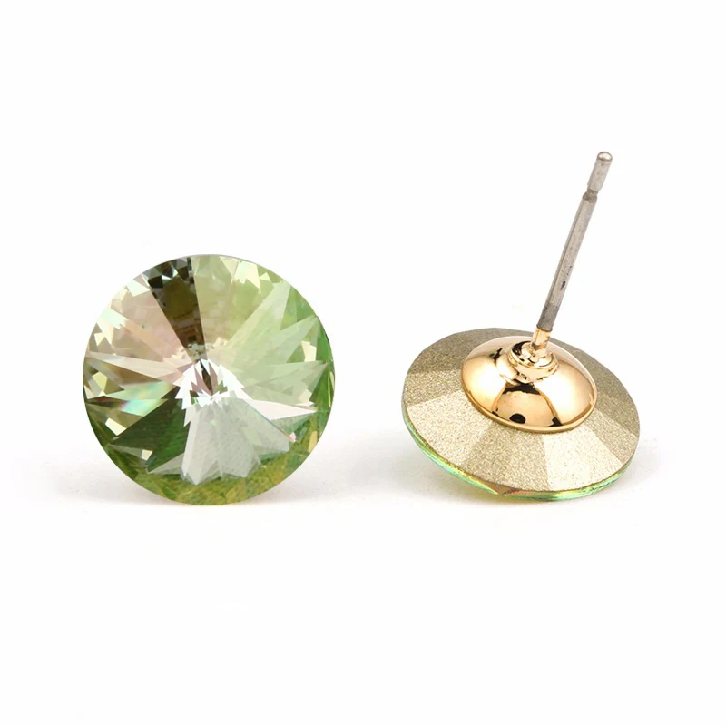 Gold plated Dishana, модные ювелирные изделия, серьги для женщин, круглые серьги-гвоздики, белые кубические циркониевые серьги, женские серьги, модные серьги-гвоздики e0456 - Окраска металла: Gold plated