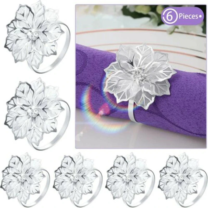 

Alloy Napkin Ring Exquisite Hollow Napkin Holder Decoration Napkins Rings Set For Wedding,Party Dinner Table Decor DSS899