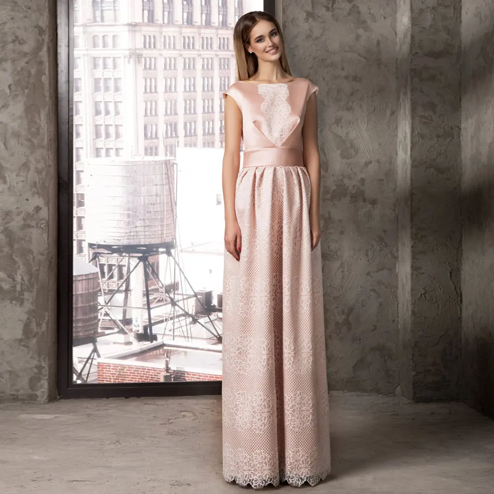 

Straight Pink Jewel Poretrait Sweep/Brush Floor length Applique Button Sleeveless Evening Dresses Fashion high quality