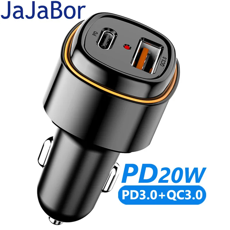 

Автомобильное зарядное устройство JaJaBor USB Quick Charge QC3.0 PD Type C 38 Вт, автомобильное зарядное устройство для быстрой зарядки, адаптер для Huawei Xiaomi ...