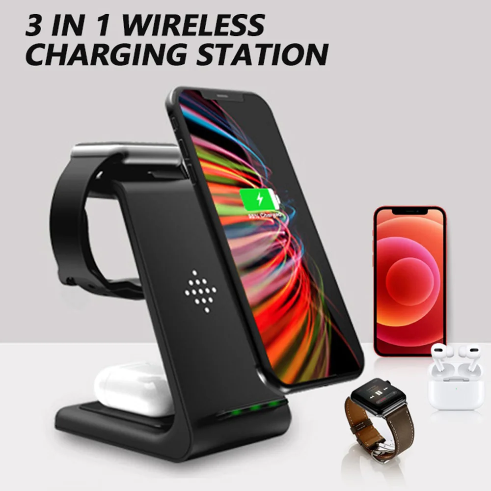 mobile phone holder qi wireless chargers fast charging station for iphone 12 11 mini pro max apple watch 3 in 1 wireless charger free global shipping