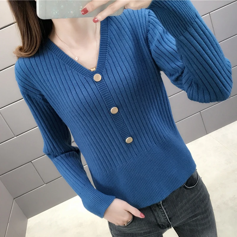 

Модный вязаный свитер shintimes в Корейском стиле, Осень-зима 2020, женские свитера, пуловер с V-образным вырезом, женские свитера с длинным рукавом...