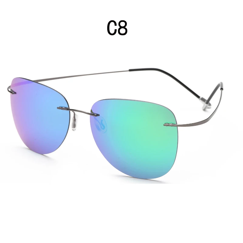 

100% Titanium Polarized sunglasses Polaroid super Light Brand Designer Rimless Polaroid Gafas Men Sun glasses eyewear
