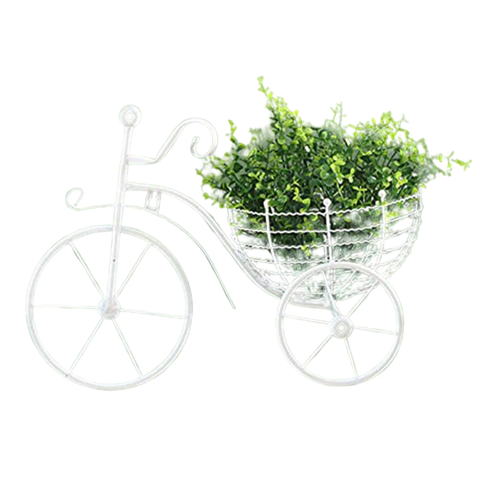 

Wrought Iron Hanging Wall Ornament Retro Bicycle Flower Basket for Home Living Room Bedroom Decoration HK3