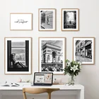 Черно-белый Париж роскошный логотип сексуальная девушка настенная Картина на холсте скандинавские постеры и принты настенные картины для декора гостиной