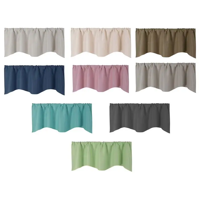 Hanging Windows Valance Classic Blackout Window Curtain Elegant Pocket Scalloped Drapes For Home Living Room | Дом и сад