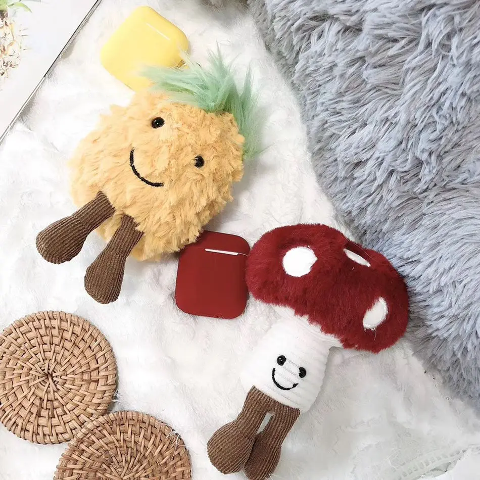 3D Cute Earphone Case for Airpods Case Cartoon Knitted plush Cover for Apple Airpods 2 Case Bear Teddy Dog Rabbit Earpods Case