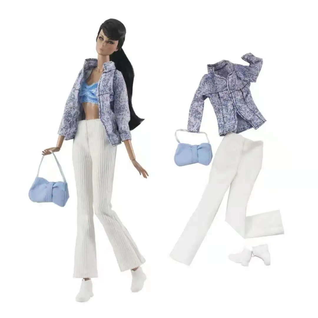 

Fashion 1/6 BJD Clothes for Barbie Doll Outfits CD FR Kurhn Shirt Bra Pants Trousers bag 11.5" Dollhouse Role Play Accessories