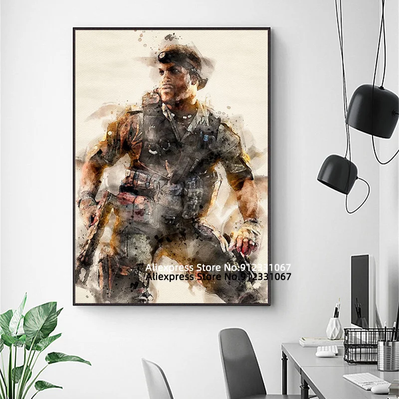Картина на холсте с изображением призрака из Call of Duty маска стену плакаты и принты