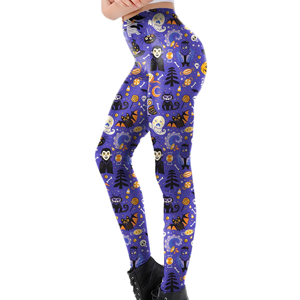 Zexxxy женские модные брюки на Хэллоуин элементы узких брюк леггинсы с эластичной