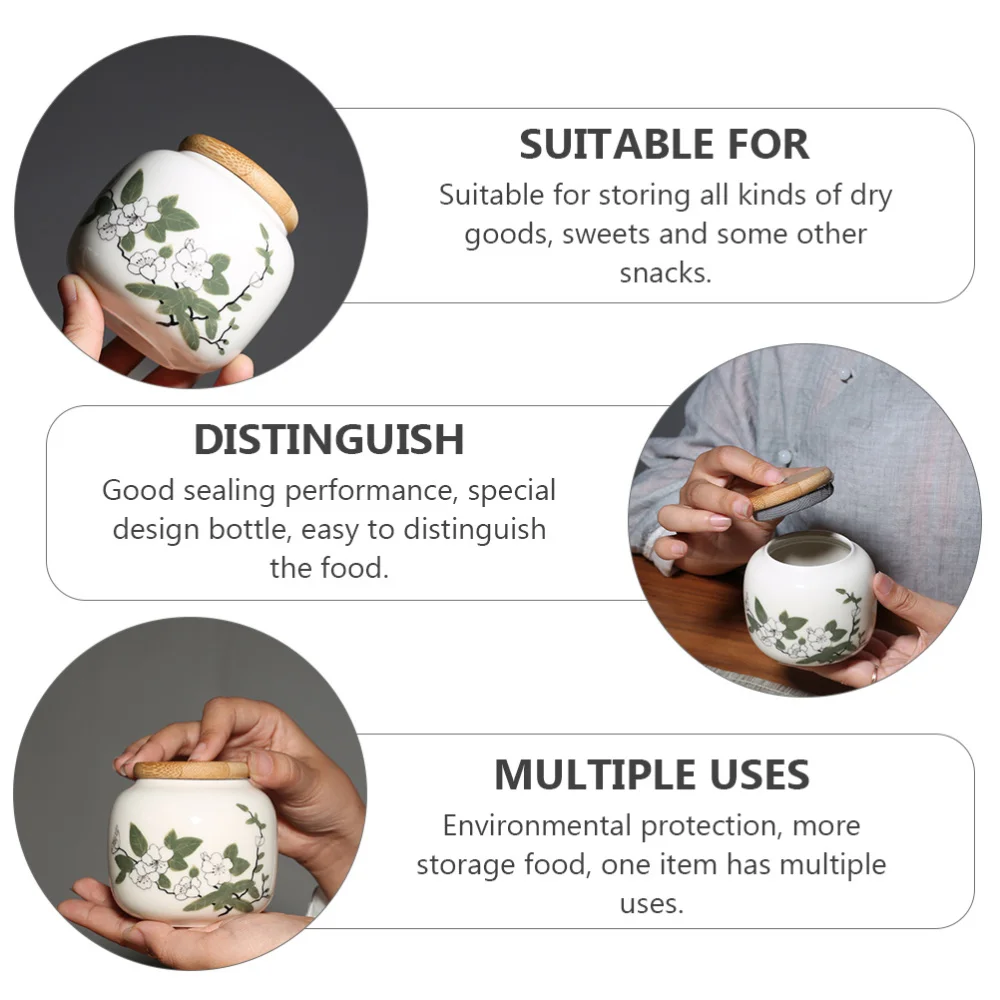 

Ceramic Tea Jar Moisture-proof Tea Canister Airtight Tea Leaf Container