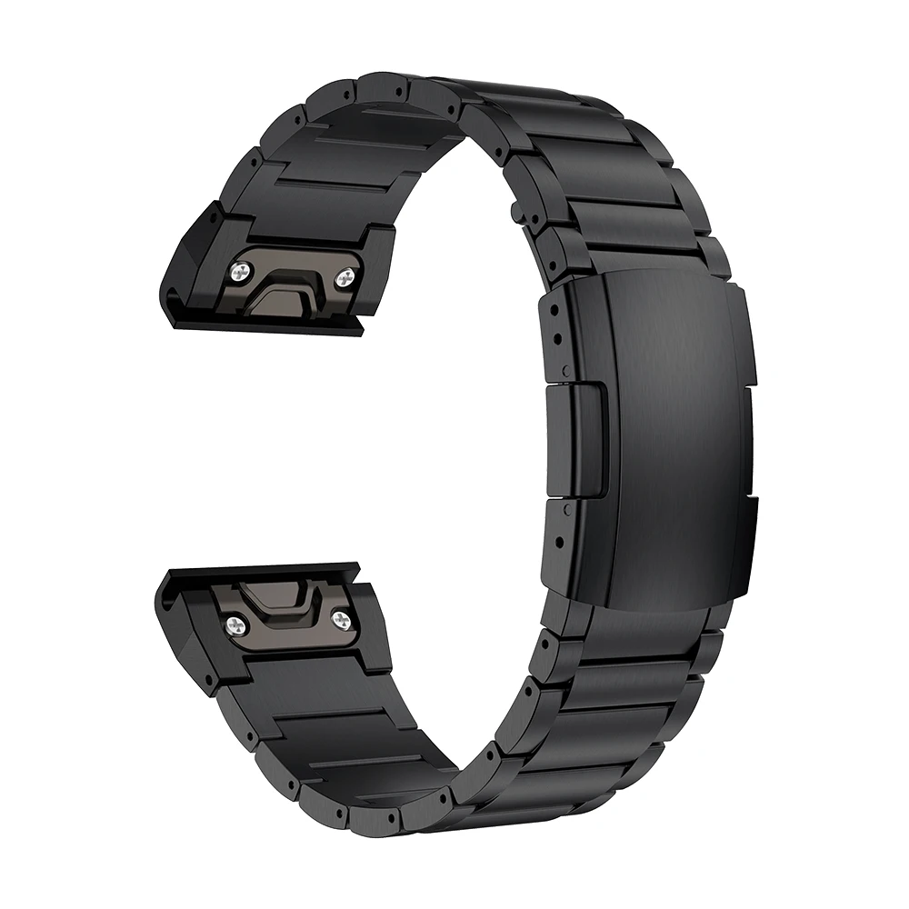 Ремешок GORPIN Fenix 6X металлический титановый ремешок 26 мм для часов Garmin 5X Plus Pro черный