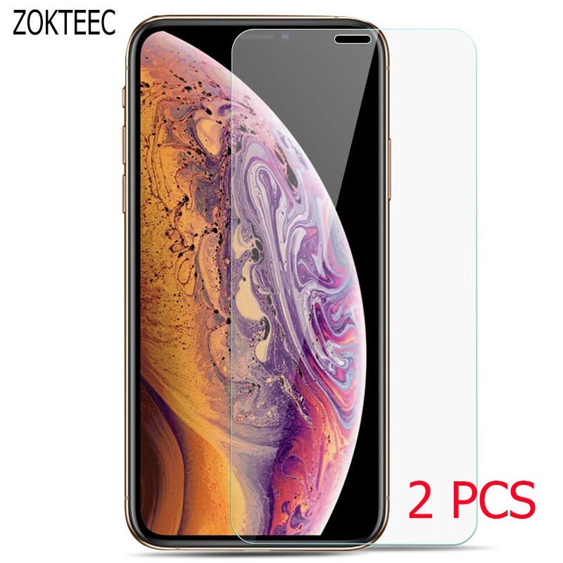 Защитное стекло закаленное 9H HD для iphone X XS Max XR 6 6s 7 8 plus 2 шт.|Защитные стёкла и