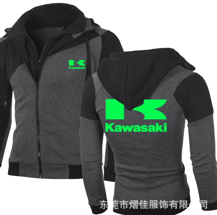 

Fashion Men winter Motorcycle Hoodies Kawasaki Sweatshirts Cotton Casual Repsol Zip Male Hooded coats men jackets