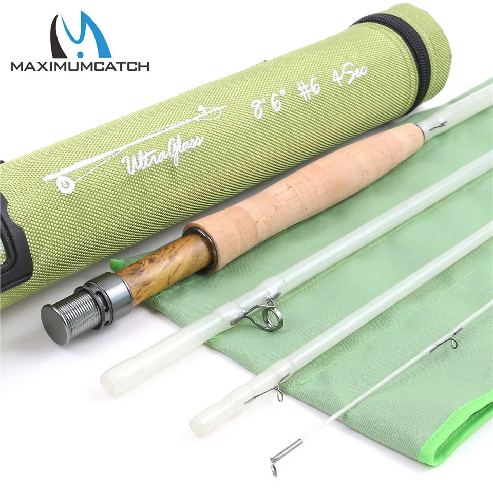 Enlarge Maximumcatch 7/8/8.6FT 3-6wt Transparent Fiberglass Fly Fishing Rod With Cordura Tube