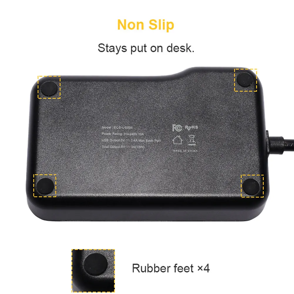 

Power Strip Surge Protector with 3 AC Outlets and 3 USB Charging Ports for Smartphone Tablets Home Office Hotel