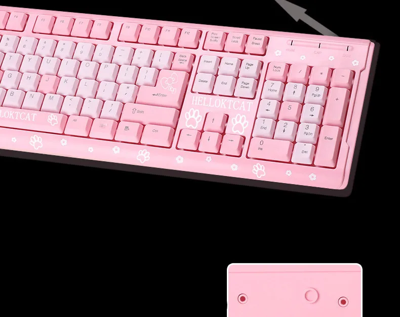 2,4 ГГц Беспроводная настольная клавиатура для ноутбука hello kitty, тонкая розовая Беспроводная клавиатура для девочек
