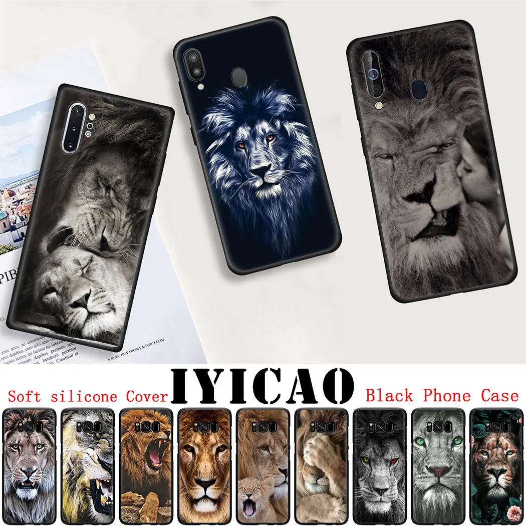 Мягкий силиконовый чехол для Samsung Note 8 9 S6 S7 Edge S8 S10 10 Plus S10E черный телефона king Tiger Lion