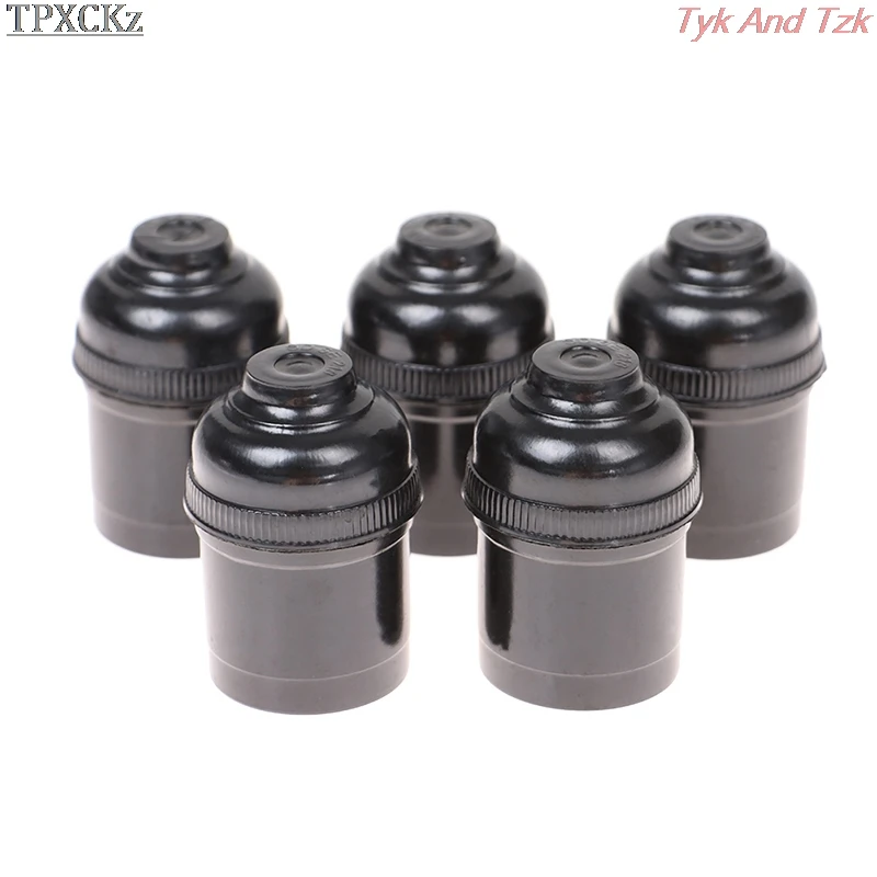 

5pcs 250V 4A Black E27 Light Bulb Lamp Holder Base Pendant Screw Cap Socket