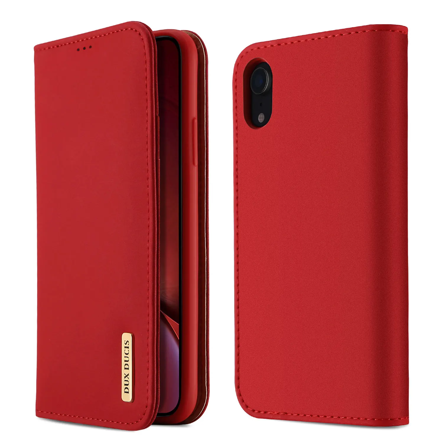 DUX DUCIS Роскошный чехол-кошелек из натуральной кожи для Iphone X XS Max XR 6S 7 8 Plus 11 Pro 11Pro Max держатель для карт удобный чехол - Цвет: Красный