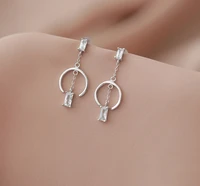 delicate jewelry dangle earrings new simple luxury personality geometric inlaid zircon earrings for celebration gifts