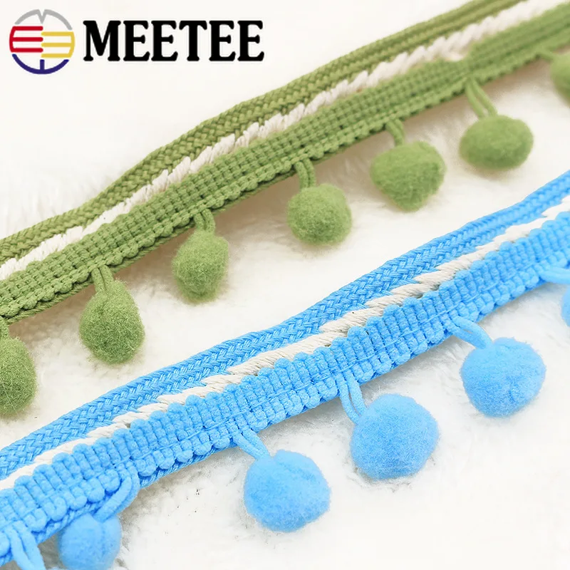 10 метров Meetee вышитая лента 12 мм помпон шариковая с бахромой шитье кружева сделай