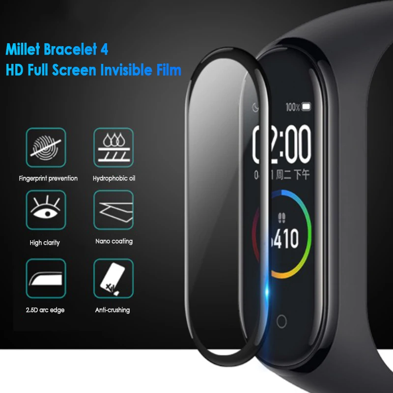 

Protective Film For Xiaomi Mi Band 5 Strap Explosion-proof Scratch-resistant Screen Protector Non-tempered Glass Mi Band 5 Film