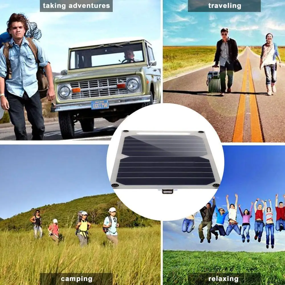 

5V 10W Solar Power Charger USB External Waterproof Solar Pane Portable Solar Battery Chargersl For Outdoor Camping Travelling