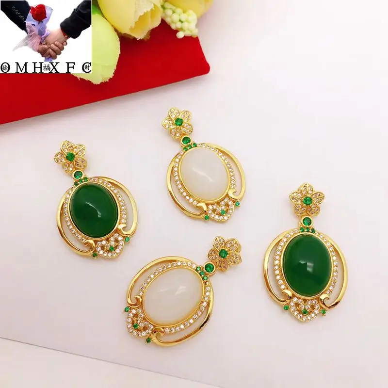 

OMHXFC Jewelry Wholesale YM1244 European Fashion Woman Girl Party Birthday Wedding Gift Vintage Flower 24KT Gold Pendant Charm
