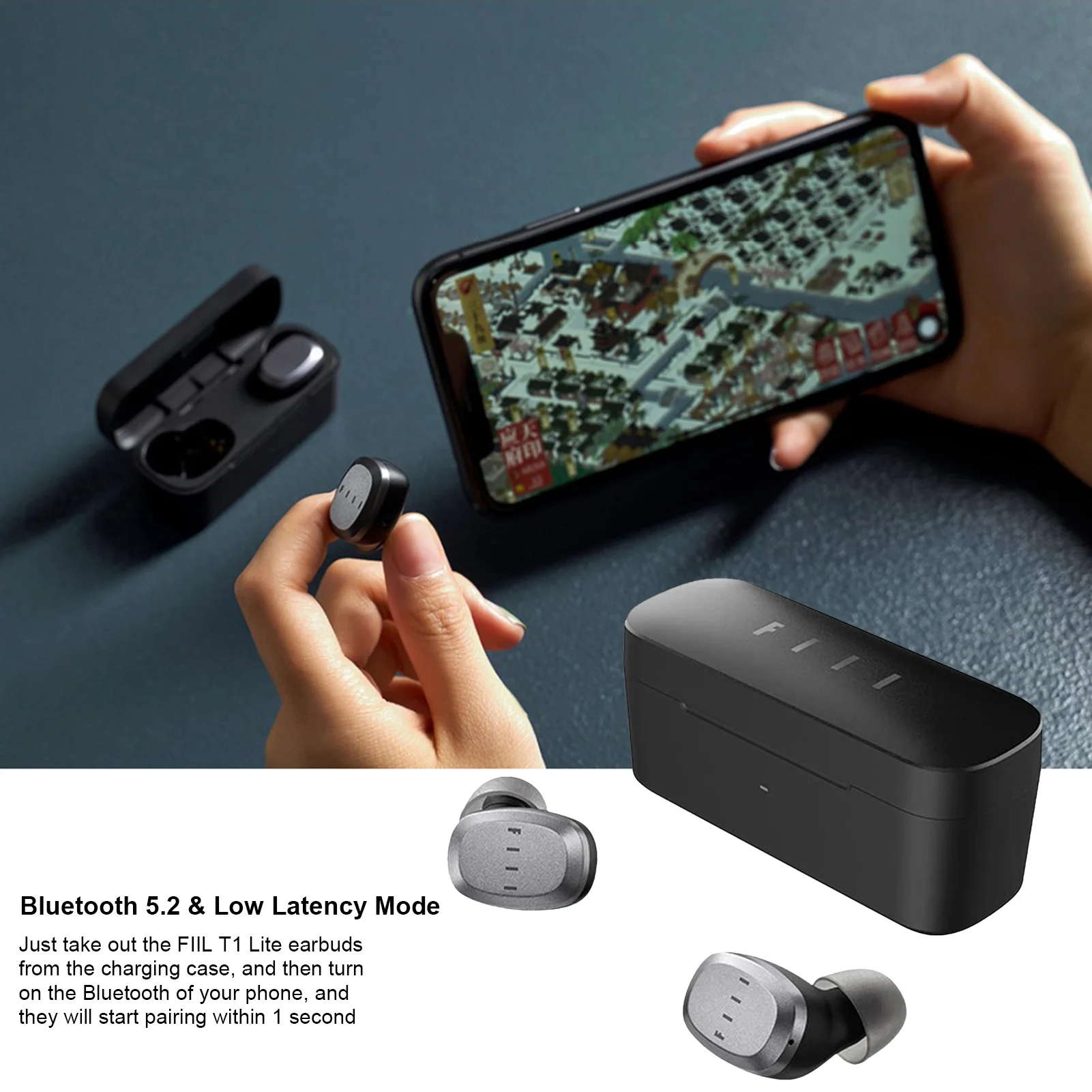 저렴한 FIIL T1 Lite TWS Bluetooth 5.2 이어 버드 진정한 무선 이어폰 긴 배터리 수명 ENC HiFi IPX7 마이크가있는 방수 구매 FIIL T1 Lite TWS Bluetooth 5.2 이어 버드 진정한 무선 이어폰 긴 배터리 수명 ENC HiFi IPX7 마이크가있는 방수