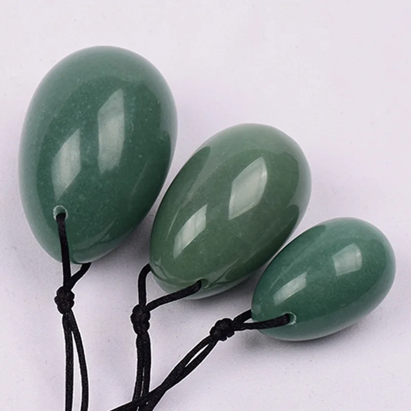 

Jade Massage Egg Set Drill Natural Aventurine Yoni Tool Mineral Quartz Healing Ball Kegel Exercise Pelvic Floor Muscle For Women