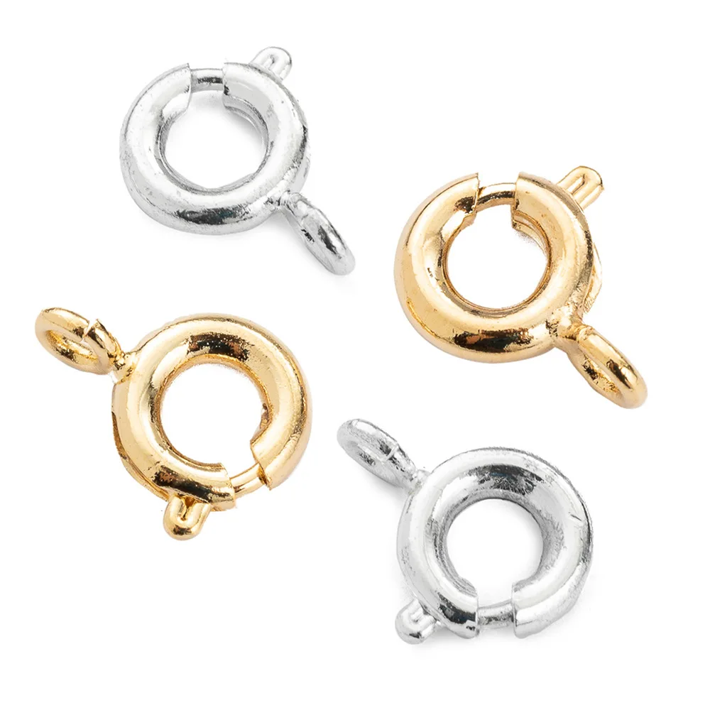

5pcs Silver Plated Spring Ring Clasp With Open Jump Ring jewelry Clasp For Chain Necklace Bracelet Connectors Wholesale