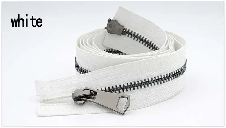Blackwhite Meetee 120 см 5# двойной слайдер застежки-молнии для шитья открытая металлическая молния Gunblack зубы куртка молния DIY 13 цветов A3-9 - Цвет: Blackwhite