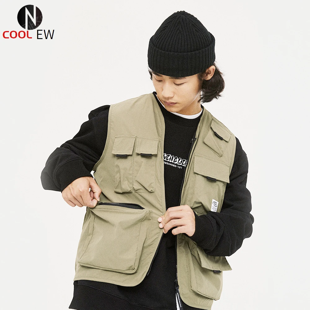 

Multi-Pocket Vest Men's Safari Style Sleeveless Jacket Streetwear Photography Vests Men Waistcoat Angling Vest