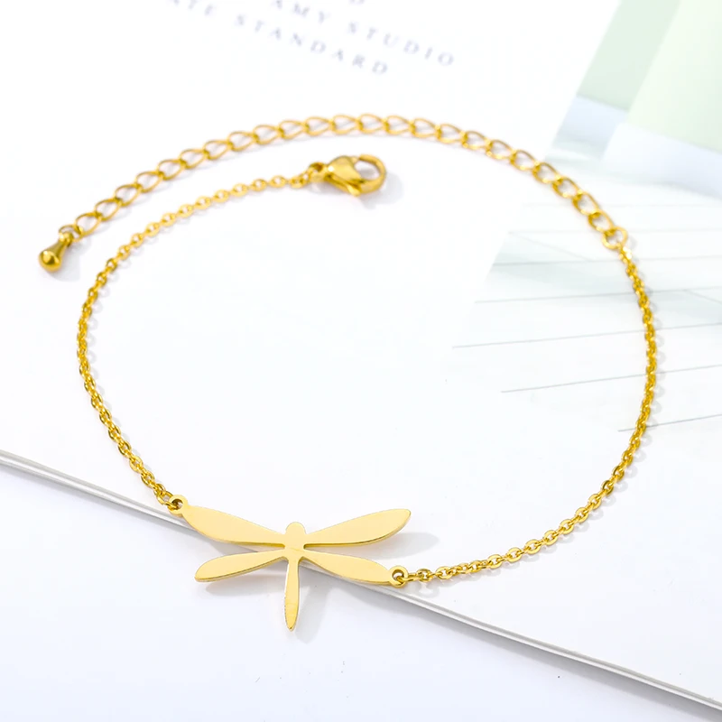 

Dragonfly Bracelet for Women Stainless Alloy Gold Chain Bracelet Adjustable Bracelets femme Friends Jewelry Christmas Gift 2020