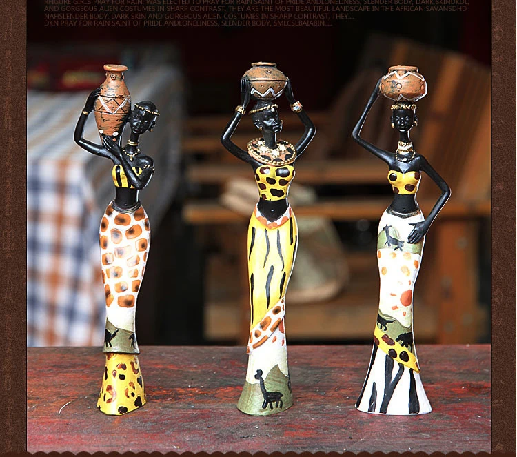 Бутик комплект из 3 предметов в стиле ретро ваза африканском статуя женщины