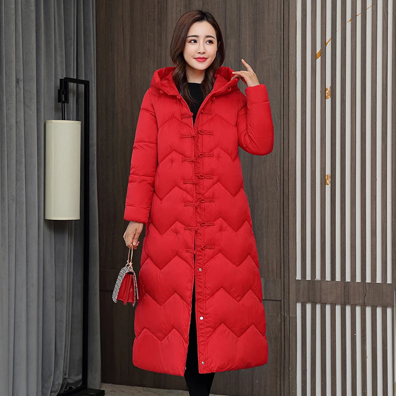 Куртка женская зимняя ветрозащитная красная с капюшоном 3XL | Женская одежда