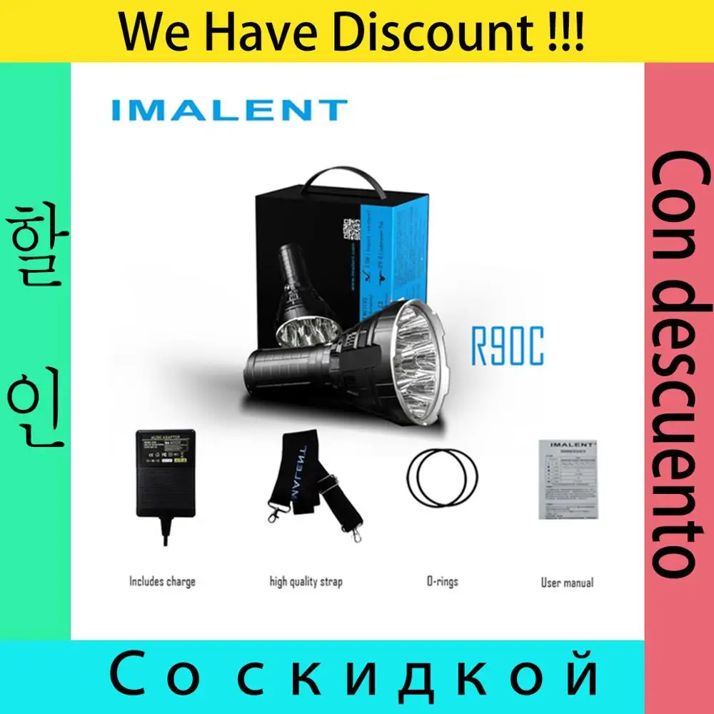 IMALENT R90C Высокая мощность 20000LM расстояние до 1679 метров CREE XHP35 HI LEDs фонарик который
